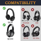 SoloWIT Replacement Ear Pads Cushions, Earpads Compatible with Bose QuietComfort 35 (Bose QC35) and Quiet Comfort 35 II (Bose QC35 II) Over-Ear Headphones (Midnight Blue)