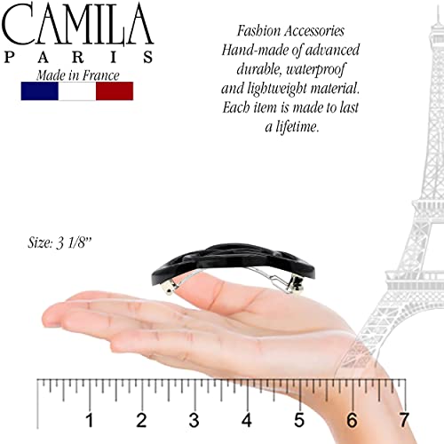Camila Paris CP2437 French Hair Barrettes for Women Thick Hair, Hair Clip Black, Strong Hold Grip Barrette Hair Clips for Women, No Slip Styling Hair Accessories for Women, Made in France
