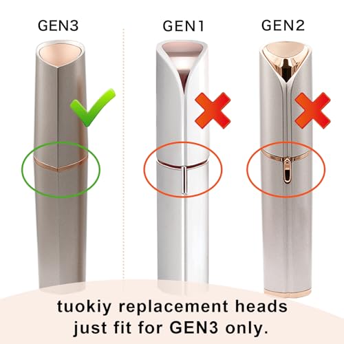 Replacement Heads Generation 3 for Flawless Facial Hair Remover Gen 3, Double Ring Replacement Blades for Flawless Gen 3 Device Only