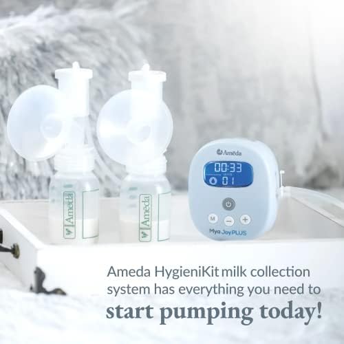 Ameda HygieniKit Universal Milk Collection System | Hands Free Breast Pump Accessories | (New & Improved) | Breastfeeding Supplies | Pumping Essentials | Flanges, Bottles, Valves, Diaphragms & Tubing