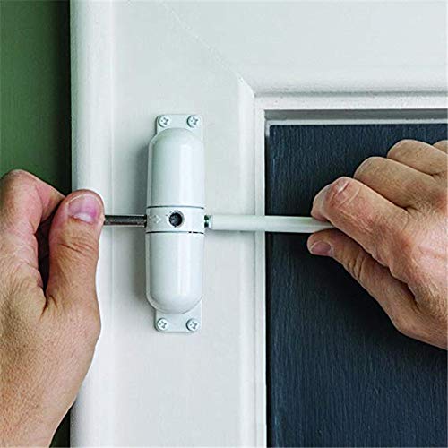 GOOKYO Door Closer Automatic Safety Spring Door Closer – Easy to Install to Convert Hinged Doors to Self-Closing– White