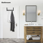Over The Door Hooks for Hanging, Over The Door Hanger with 5 Triple Coat Hooks, Over The Door Towel Rack for Bathroom, Door Hanger Hooks for Coat, Bags and Hat (Black, 2 Pack)