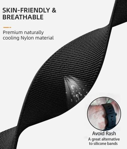 Adorve Compatible with Fitbit Versa 3 Bands/Fitbit Versa 4 Band/Fitbit Sense Bands for Men Women, Adjustable Stretchy Solo Loop Elastic Nylon Sport Strap for Smart Watch Replacement