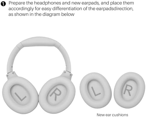 TOZO HT2 Hybrid Active Noise Cancelling Headphones, Wireless Over Ear Bluetooth Headphones+HT2 Replacement Ear Pads White