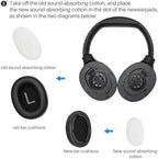 TOZO HT2 Hybrid Active Noise Cancelling Headphones, Wireless Over Ear Bluetooth Headphones, HT2 Replacement Ear Pads Black
