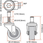 Online Best Service 6 Pack Heavy-Duty 2.5" Swivel Caster Wheel Creeper Service Cart Stool Post Mount
