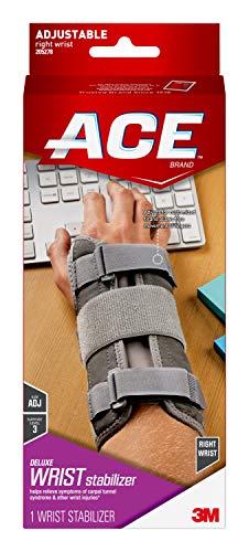 ACE Brand Carpal Tunnel Wrist Stabilizer, Wrist Support for Carpal Tunnel, Adjustable Wrist Brace with Memory Foam Palm, One Size Fits Most