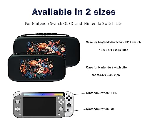Flowers Switch Case For Nintendo Switch OLED/Switch LITE/Switch Accessories, Cute Carry Protective Bag, Travel Game Console Cases, Controller Hard Shell Holder 20 Cartridge Slot J69