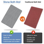 Veeloim Stone Bath Mat Diatomaceous Earth Bath Mat Non-Slip Super Absorbent Stone Bath Mats for Bathroom Quick Drying Diatomite Stone Shower Mat Large Natural Easy to Clean(23.6×15.4" Gray)