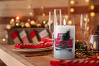 Eywamage Red Truck Glass Christmas Flameless Candles with Remote, Flickering Battery Operated LED Pillar Candles Set of 3