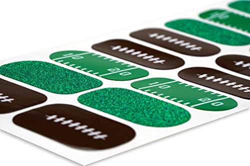 TOUGH GIRLS | 20 Exquisite Gel Nail Polish Strips w/Application Accessories - No UV/LED Lamp Required (Football & Green Glitter)