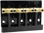 Guyker 4 String High Mass Bass Bridge with Vintage CNC Machined Brass Saddles Tailpiece Replacement for Jazz Electric Bass (GB403, black)