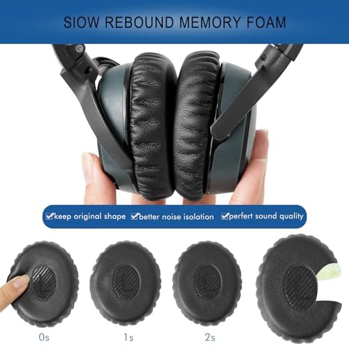 Ear Pads Replacement for Bose On-Ear 2 Headphones, GVOEARS Ear Cushion Pad for Bose OE2 / OE2i / SoundTrue On-Ear/SoundLink On-Ear Wireless Headphones, Durable & Longer Lasting (Black Pad)