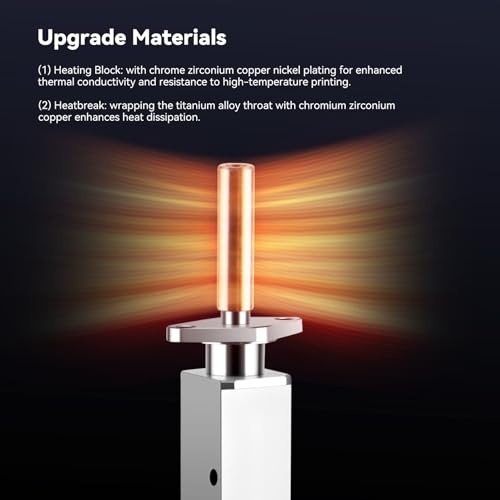 P1 Hardened Steel Hotend Kit for Bambu Lab P1P,P1S 3D Printer, Heating Block Replacement,High Speed,High Temperature Extruder Hot End, with 0.2,0.4,0.6,0.8mm Nozzle,Thermistor,Ceramic Heater