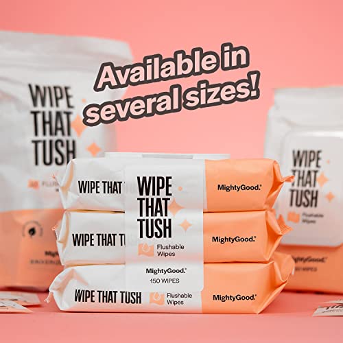 Wipe That Tush On-The-Go Flushable Wet Wipes - 1 Pack, 30 Wipes - Individually Wrapped Extra-Large Wipes with Aloe - Hypoallergenic & Unscented - Septic and Sewer Safe