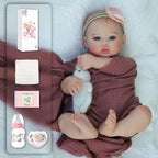 Lifelike Reborn Baby Dolls - 18 Inch Realistic Newborn Baby Dolls Girl, Real Life Baby Dolls with Soft Weighted Body, Real Baby Reborn Gift with Accessories for 3+ Years Old Kids