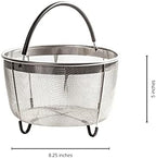 Instant Pot Accessories Steamer Mesh Basket Stainless steel Good for cooking, boiling and frying Eggs, Vagetables and pasta, Fits a 6 quart pressure cooker (6 QT)