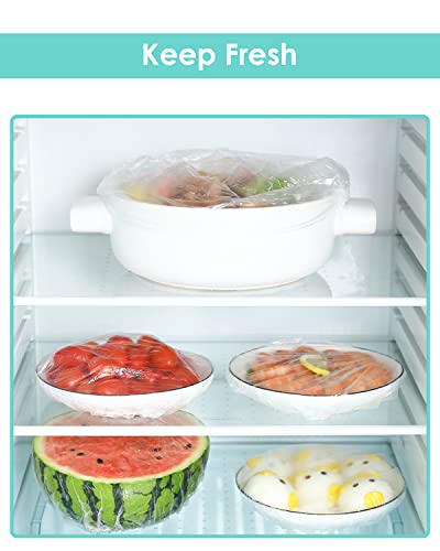 Auban 100PCS Disposable Shower Caps Individual Packing, Plastic Clear Hair Cap Large Thick Waterproof Bath Caps for Women, Hotel Travel Essentials Accessories Deep Conditioning(19.3")