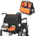 samdew Large Wheelchair Bag to Hang on Back, Wheelchair Accessories Backpack for Adult & Senior, Wheelchair Pouch with Medicine Storage Insulation Pocket & Shoulder Strap, Bag Only