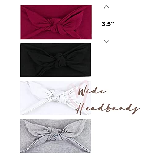 Tobeffect Bow Headbands for Women Non Slip 3.5'' Wide Knotted Headband Hair Bands with Bows Rabbit Ears Womens Turban Headbands Headwraps Girls Strechy Cute Hair Accessories…