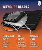 Bakblade 2.0 Refill Cartridges Bundle, Back Hair & Body Shaver Replacement Cartridges, Extra-Wide Wet Dry & Disposable Razor Blades (6 Blades)
