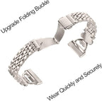 Bling Love Clover Bands For Women Compatible With Versa 4/Versa 3/Sense 2/Sense Stainless Steel Adjustable Replacement Strap.