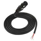 MEIRIYFA XLR Cable Microphone Cable 3pin XLR Pigtail Bare Wire Open End Gold Plated XLR Connector Speaker Cord Replacement Audio Cable for DJ/PA Amplifier Subwoofer-2M (XLR Female)
