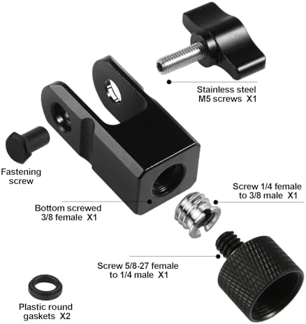 Microphone Mount Adapter for Hyperx Quadcast with 3/8" or 1/4" Screw Adapter, Works with HyperX QuadCast Microphone Stand & Boom Arm Durable Replacement Accessory for Mic (Black)