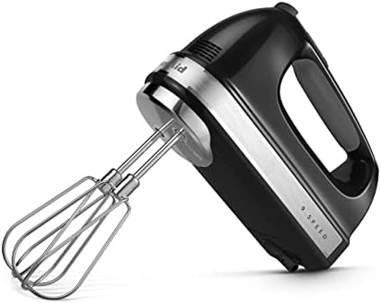 KitchenAid 9-Speed Digital Hand Mixer with Turbo Beater II Accessories and Pro Whisk - Onyx Black