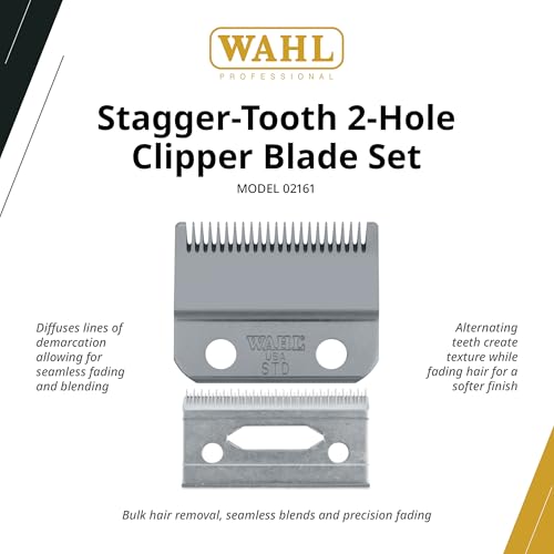 Wahl Professional 2 Hole Stagger Tooth Clipper Blade Replacement Fits Cordless Magic Clip