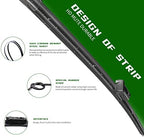 3 Factory Wiper Blade Replacement for Mazda CX-5 CX-9 02/2017-2021 2022 2023 Original Equipment Windshield Window Wiper Blades Set - 24"/18"/14"(Set of 3)
