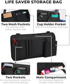 JOYTUTUS Walker Side Bag, Wheelchair Armrest Storage Pouch with Cup Holder, Wheelchair Accessories for Seniors, Walker Bag Cup Holder for Walker, Rollator, Electric Scooter or Wheelchair Black