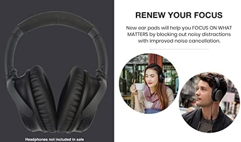AHG QC35 ii Replacement Ear Pads Cushions Compatible with Bose QuietComfort 35 II/Bose QC35 Noise Cancelling Headphones (Black) - Premium Protein Leather Extra Thick High-Density Foam & Durable