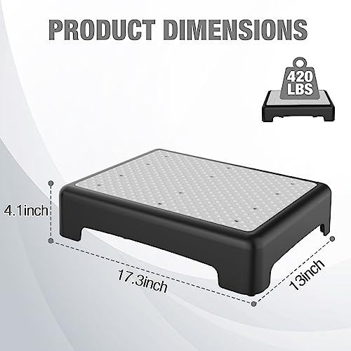 HBTower Mobility Step Stool, Non-Slip Step Platform Indoor and Outdoor, Portable Step Riser for Adults & Seniors, Safety Step for Car, Bedside, Office, Shower, Stairs(Grey)