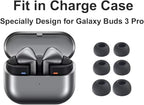 Replacement for Galaxy Buds3 Pro Earbuds Tips Silicone Ear Tips, Galaxy Buds 3 Pro Eartips S/M/L 3 Size 3 Pairs Upgrade Black 913b3