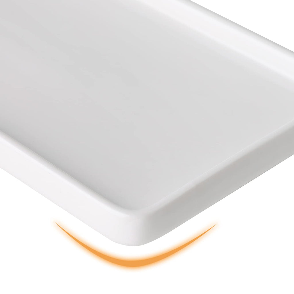 Gurygo 8" Bathroom Trays - Ceramic Vanity Tray for Bathroom - Small Ceramic Tray - Kitchen Soap Trays - Porcelain Dispenser Organizer for Kitchen Bathtub Counter (White)