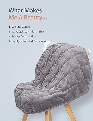 Kivik Weighted Blanket for Adults,Small Weighted Blanket Travel Size (29" Lx24 W-7 lbs),Weighted Lap Pad for The Elderly, Heavy Lap Blanket Grey, Machine Washable