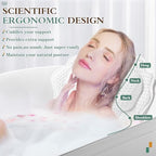 Bath Pillow RUVINCE Ergonomic Luxury Bathtub Pillow with Head,Neck, Shoulder and Back Support, 4D Bath Pillows for tub with 6 Powerful Suction Cups, Fits All Bathtub