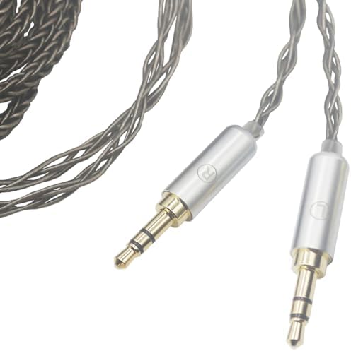 Youkamoo 4.4mm Cable Compatible for Hifiman HE4XX, HE-400i Headphones 8 Core Braided Silver Plated Replacement Audio Upgrade Cable (4.4mm to Dual 3.5mm Male Version)