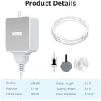 NICREW Nano Silent Aquarium Air Pump White, Aquarium Aerator with Accessories for Up to 10 Gallon Fish Tank, Super Quiet, 0.3 L/min, 1.5 Watts