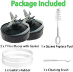 2 Packs Ninja Blender Replacement Parts, 7 Fins Ninja Blender Blade Replacement Compatible with BL480-30 BL482-30 BL490-30 BL640-30 BL642-30 BL682-30 BN401 BN751 BN801 BL2012 NN102