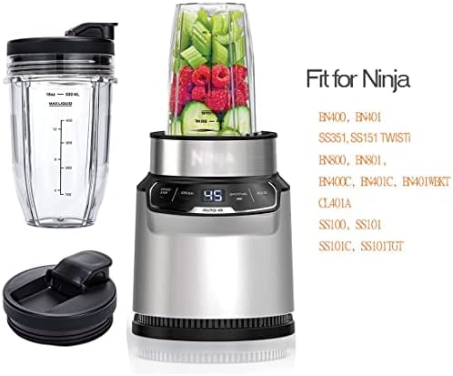 18OZ Replacement Cups Compatible with Ninja Nutri BN401, SS101, BN400, BN800, BN801, SS351, SS151 TWISTi DUO Blender, with Upgraded Sip and Seal Lids- Convenient to Drink Directly.(2 Pack)