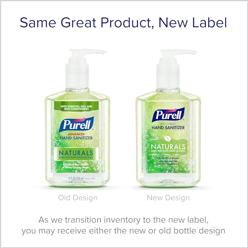 Purell Advanced Hand Sanitizer Naturals with Plant Based Alcohol, Citrus Scent, 8 fl oz Pump Bottle (Pack of 12) - 9626-12-CMR