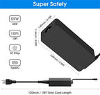 65W 45W USB C Laptop Type C AC Power Adapter Charger Replacement for Lenovo Yoga 910 920 C630 C930 S940 Chromebook 300E 500E C330 C340 S330 ThinkPad L580 L590 E580 E585 etc.