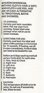 AmazonCommercial Bathing Cloths, Wipes, 96 Count, 12 Pack of 8
