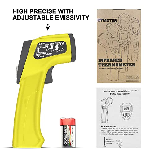 BTMETER BT-980D D:S 12:1 Handheld Industrial Infrared Thermometer, Digital Non-Contact Laser Temperature Gun for -58℉ to 1022℉(-50°C ~ 550°C) - NOT for Human Temp