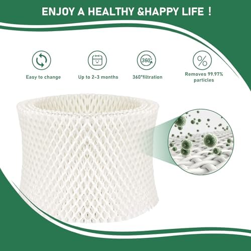 Carmerny MDH-0103JB Humidifier Wicking Filter Replacement Compatible with Mainstays MDH-0103JB Humidifier Wick Filters, 3 Pack