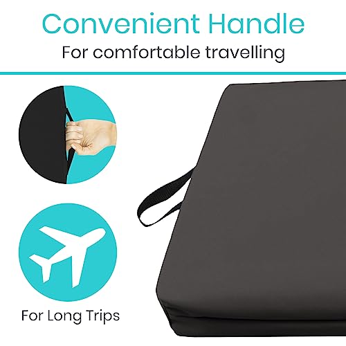 Vive Wheelchair Cushion - Gel Seat Pad for Coccyx, Orthopedic Back Support, Sciatica & Tailbone Pain Relief - Waterproof Cover + 4 Layer Foam Support and Comfort - for Pressure Sores and Ulcers