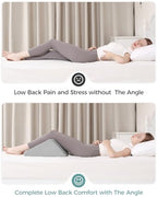 Lossey Knee Wedge Pillow with Pure Memory Foam, 8" Bed Wedge Pillow for Sleeping, Triangle Pillow for Back Support Elevated Pillow for Sciatica Knee Hip Ankles Back Pain Relief