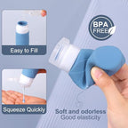 FADVAN Travel Bottles for Toiletries, 3.3oz Tsa Approved Travel Size Containers, BPA Free Leak Proof Silicone Travel Bottles, Refillable Travel Accessories Easy to Squeeze and Clean (Morandi)